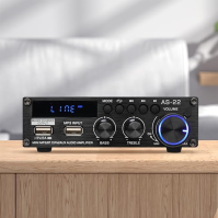 1200W zesilovač, HiFi audio Stereo BT přenosné rádio do auta nebo domů, s dálkovým ovládáním a mini 2CH LCD displejem, 12 V / 22